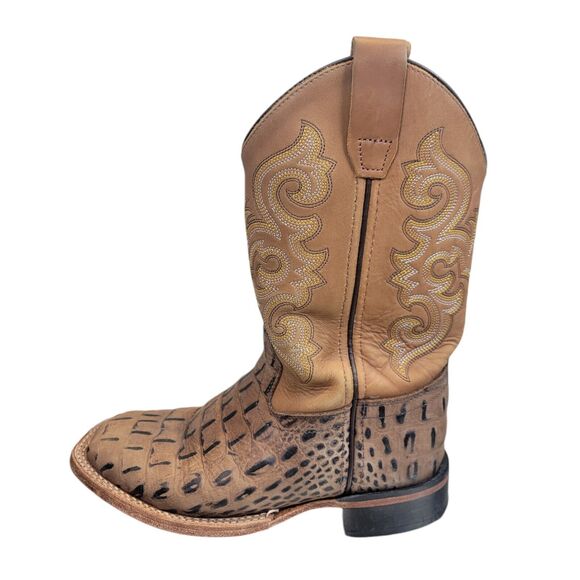 Kid's Alligator Print Square Toe Western Boots Size 1D‎ by Old West bsc1830 - Picture 4 of 12